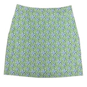 Vineyard Vines Starfish Print Pastel Cotton A-Line Mini Skirt Size 2